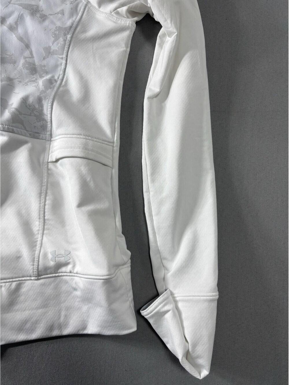 Under Armour Women’s Outrun The Cold 1/2 Zip Hoodie - White- Small - Picture 6 of 15